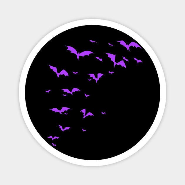 Purple Bat Colony Silhoueete Magnet by saradaboru